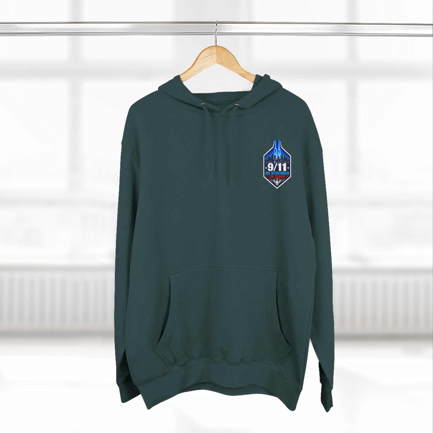 9/11 Remembrance Hoodie – We Remember 25 Years Tribute Fleece Hoodie