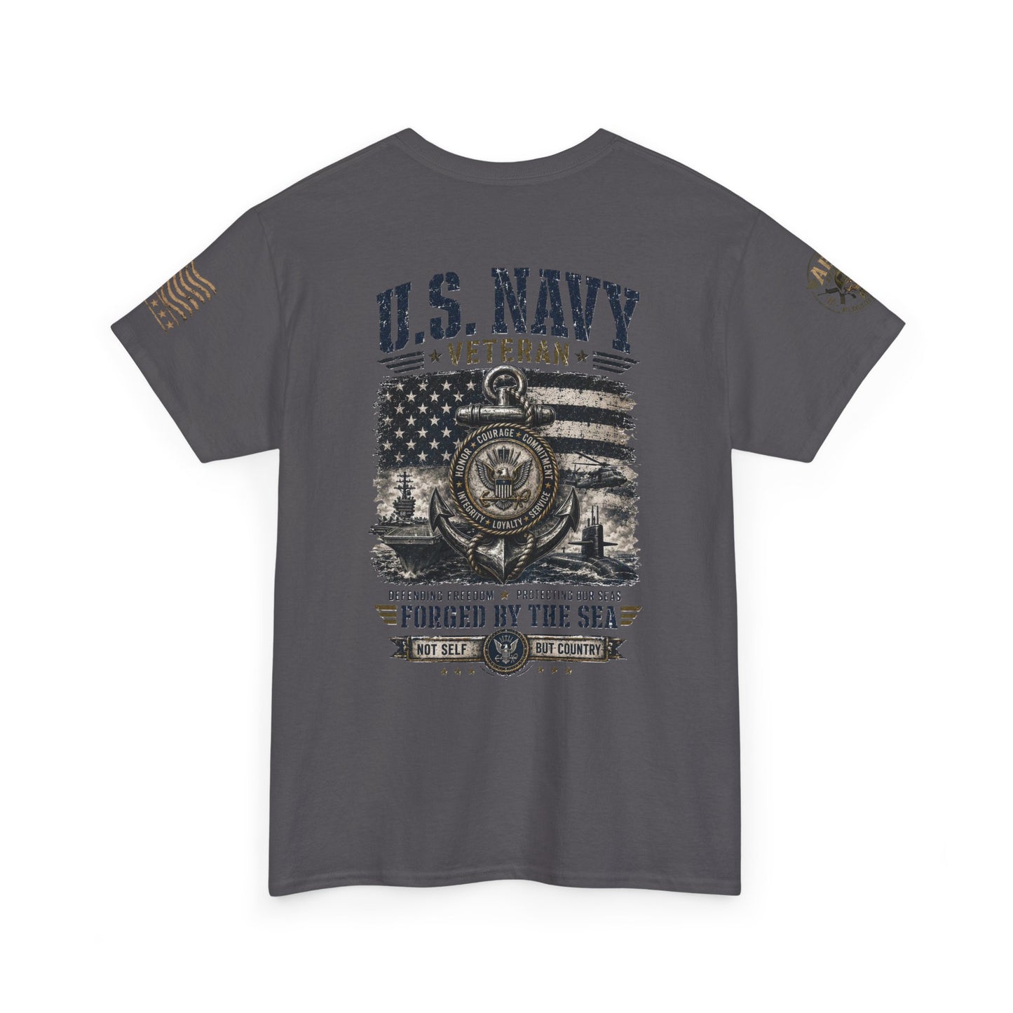 U.S. Navy Veteran T-Shirt — Forged by the Sea Patriotic Tee