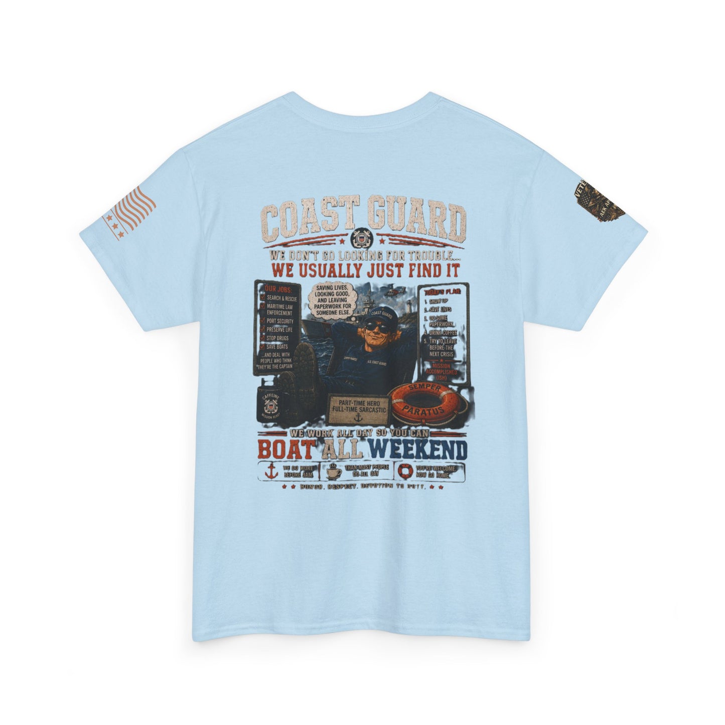 Coast Guard Boat All Weekend T-Shirt — Retro Nautical Rescue Tee