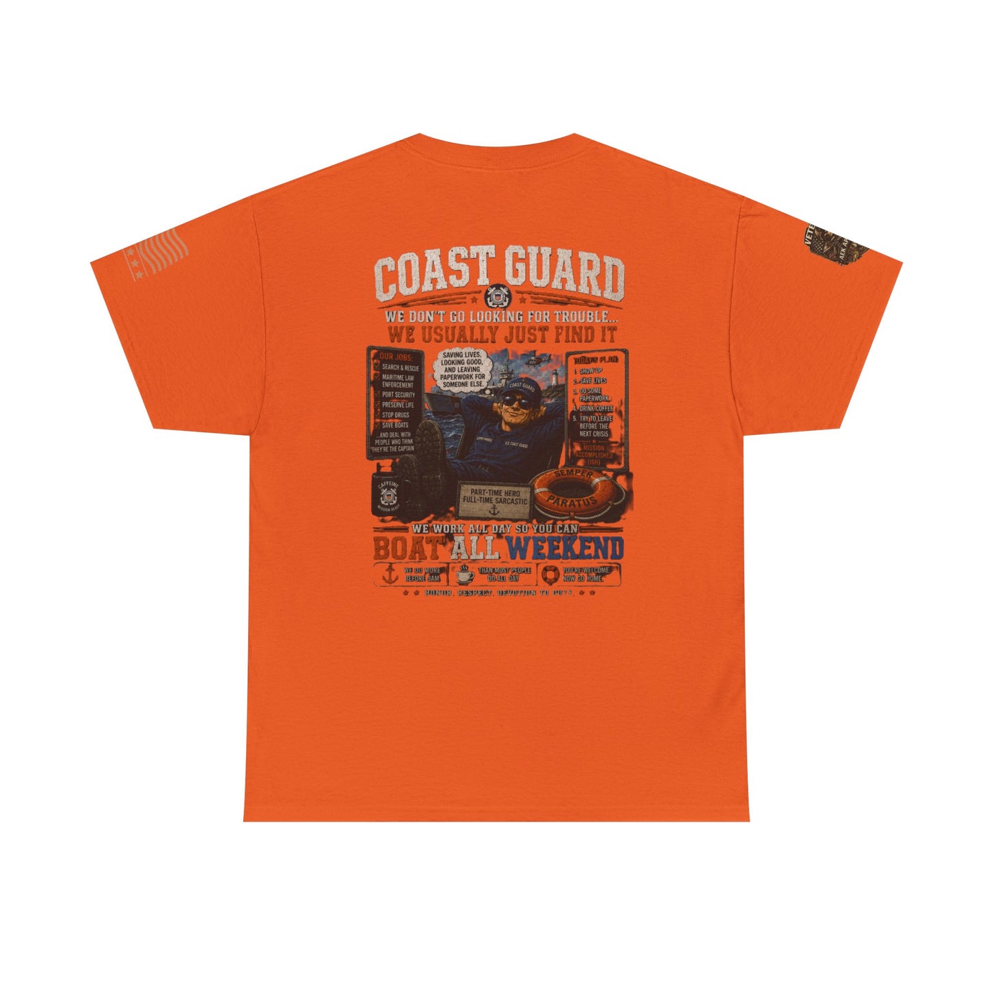 Coast Guard Boat All Weekend T-Shirt — Retro Nautical Rescue Tee
