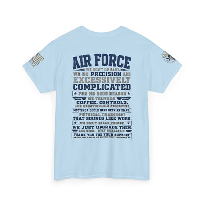 Air Force Crewneck T‑Shirt — "Air Force: Precision & Coffee" Military Graphic Tee