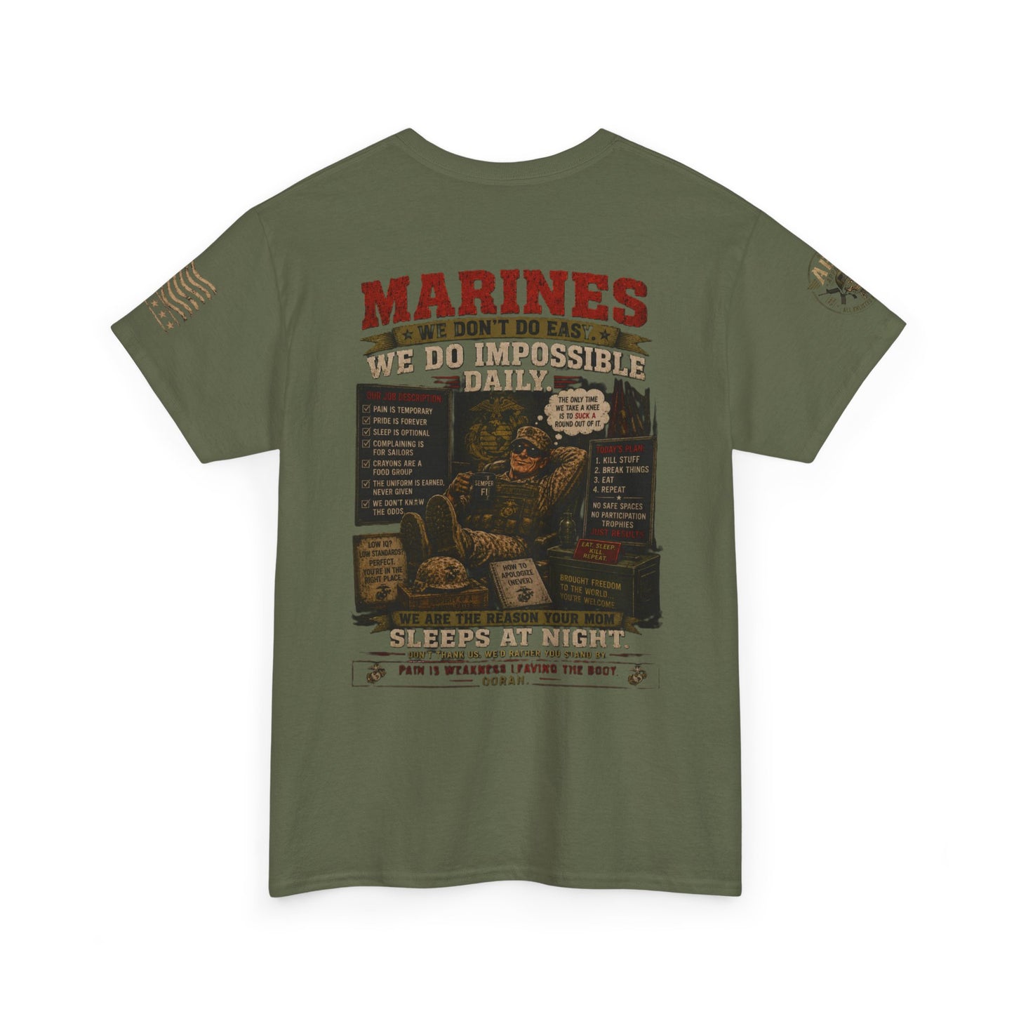 Marines Vintage Graphic Tee – 'Marines We Do Impossible' Military Shirt