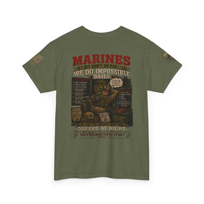 Marines Vintage Graphic Tee – 'Marines We Do Impossible' Military Shirt