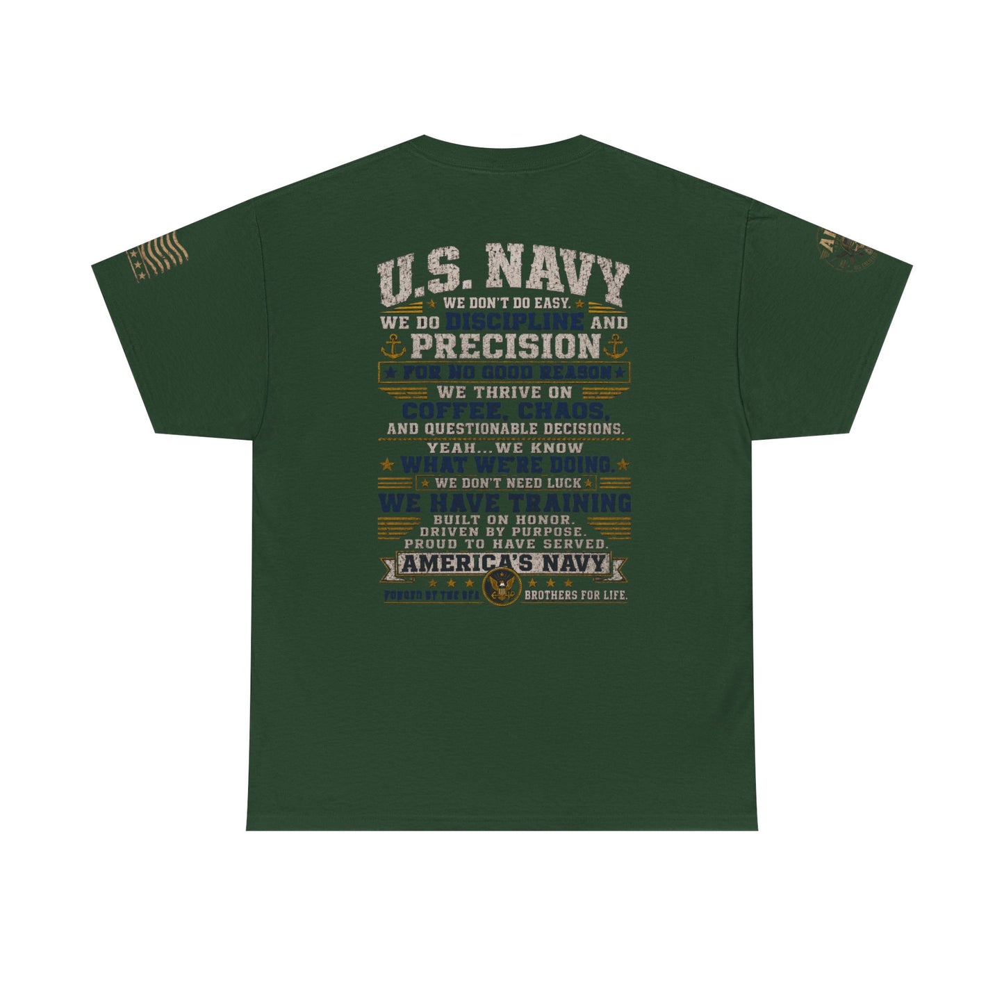 U.S. Navy Graphic Tee — Military Pride Back Print Shirt