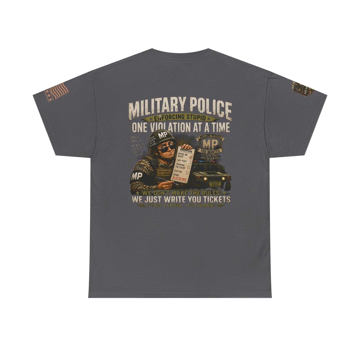 Military Police T-Shirt - "One Violation At A Time" Vintage MP Graphic Tee