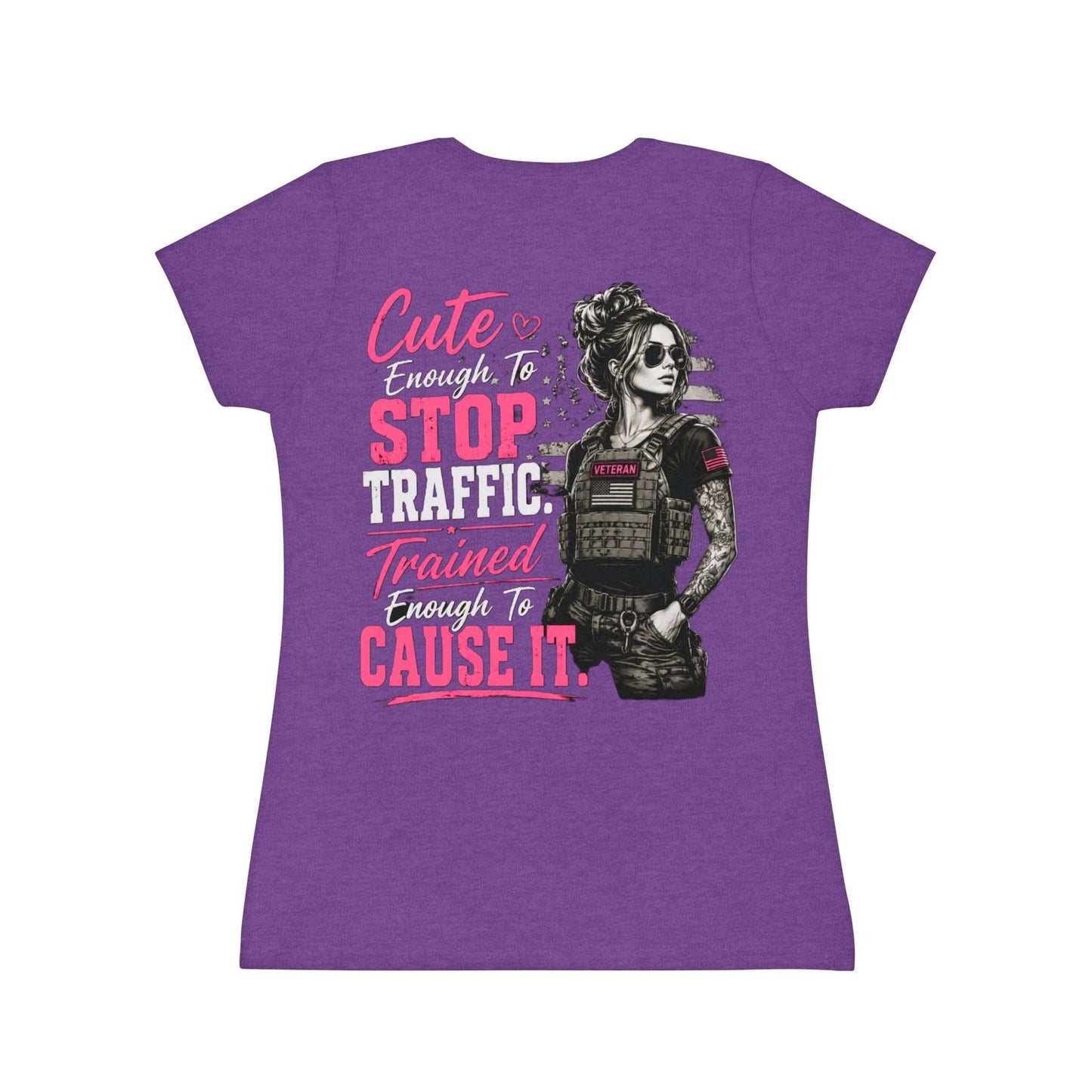 Cute Stop Traffic Trained Women's T-Shirt — Graphic Female Officer Tee