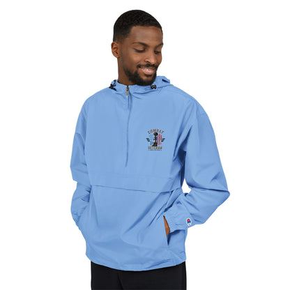 Embroidered "COMBAT VETERAN" Packable Anorak Jacket
