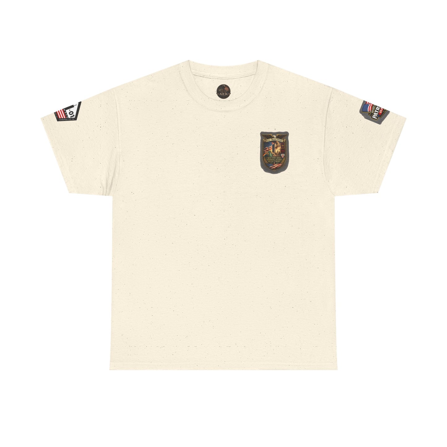NYARNG Patriots Day Memorial Tee – "Never Forget" 25th Anniversary American Flag Shirt