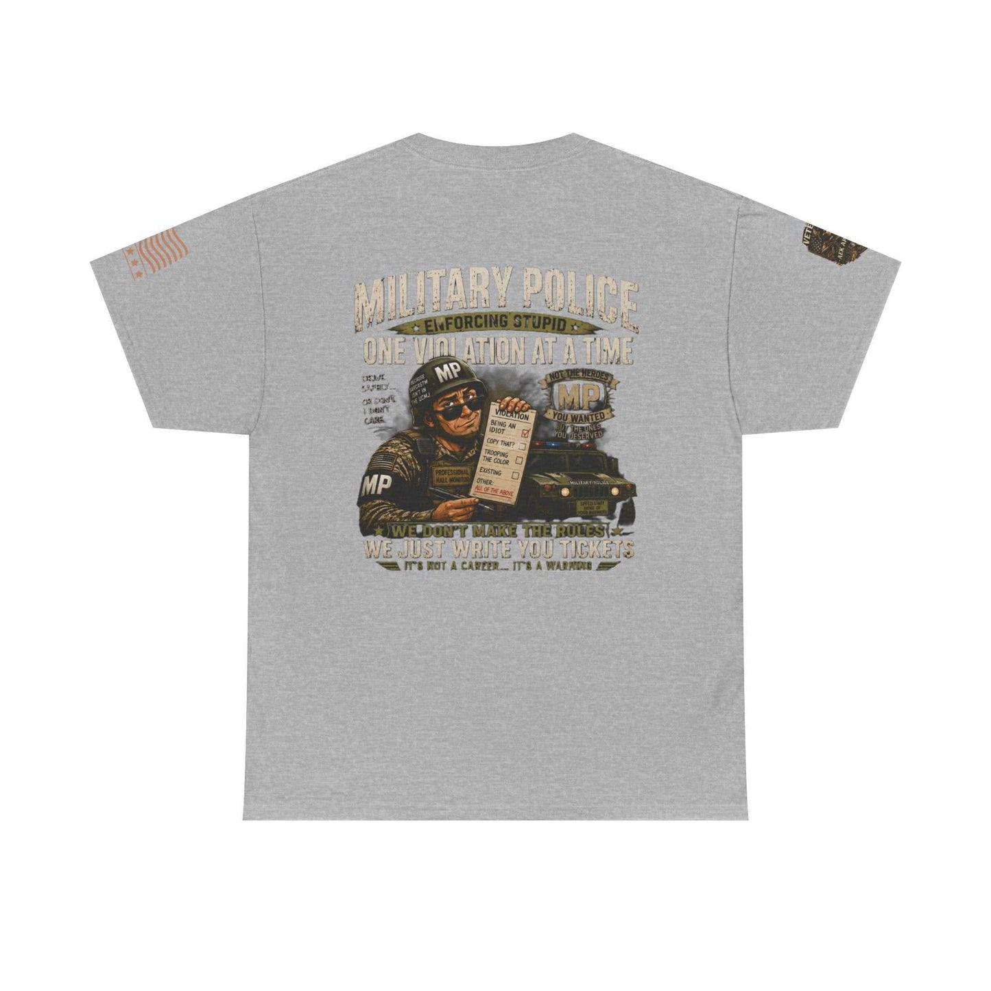 Military Police T-Shirt - "One Violation At A Time" Vintage MP Graphic Tee