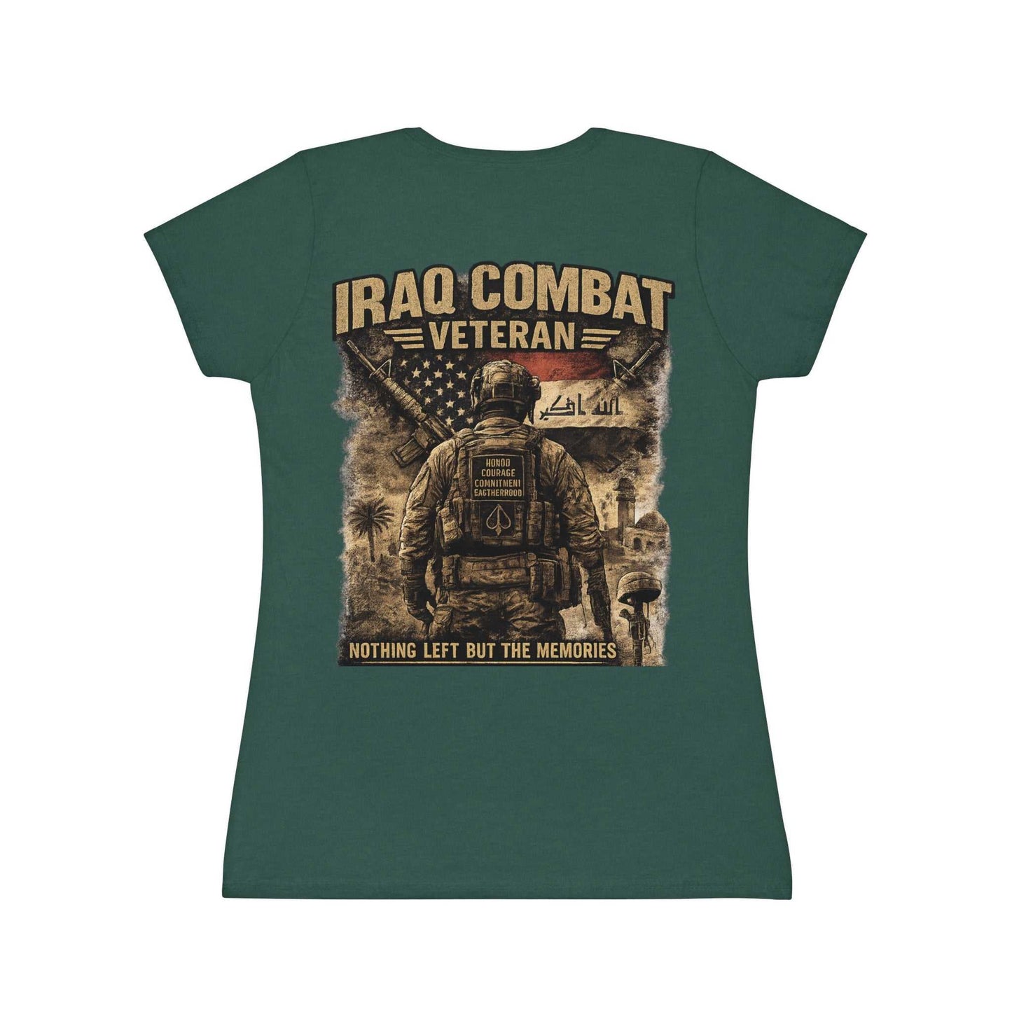 Iraq Combat Veteran Women's T-Shirt - 'Nothing Left But The Memories' Military Tribute