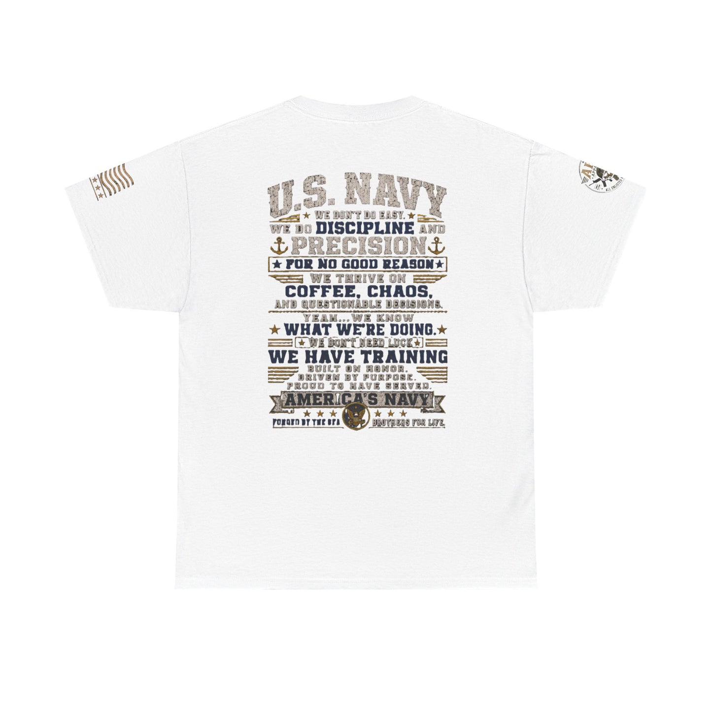 U.S. Navy Graphic Tee — Military Pride Back Print Shirt