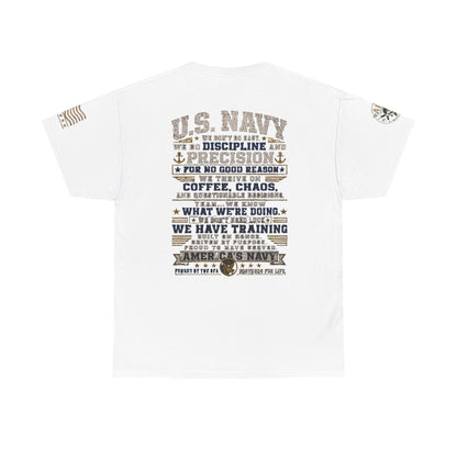 U.S. Navy Graphic Tee — Military Pride Back Print Shirt
