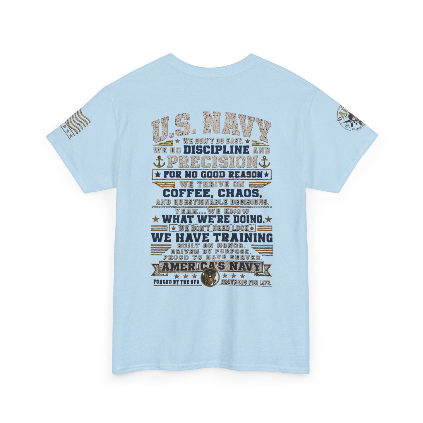 U.S. Navy Graphic Tee — Military Pride Back Print Shirt