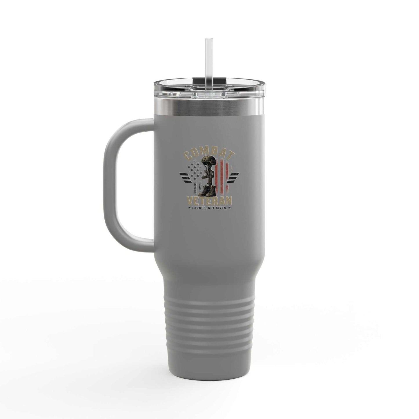 40oz Insulated Travel Mug – "I Do Stupid Things So Civilians Can Sleep Better" Veteran Tumbler