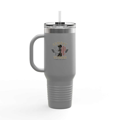 40oz Insulated Travel Mug – "I Do Stupid Things So Civilians Can Sleep Better" Veteran Tumbler