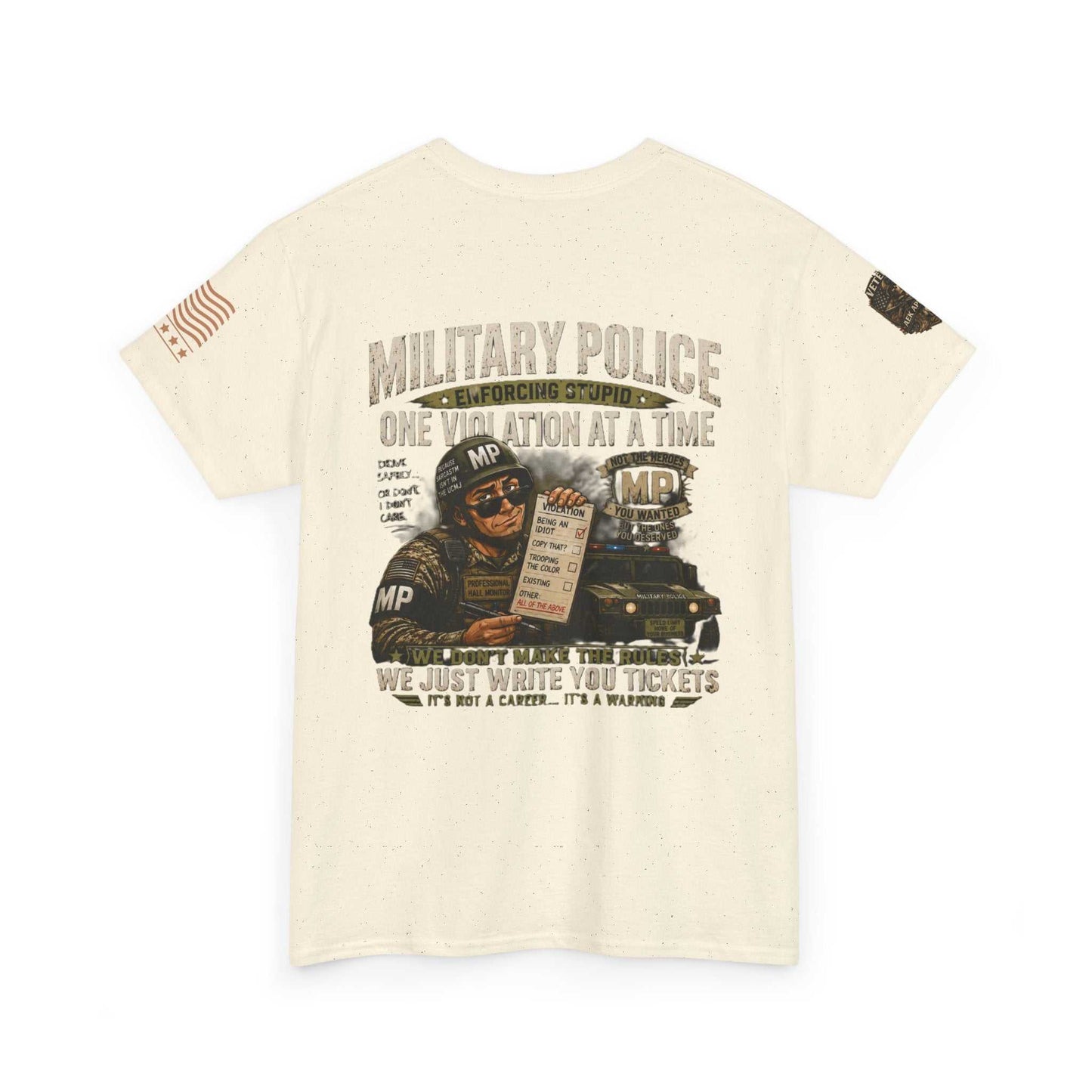 Military Police T-Shirt - "One Violation At A Time" Vintage MP Graphic Tee