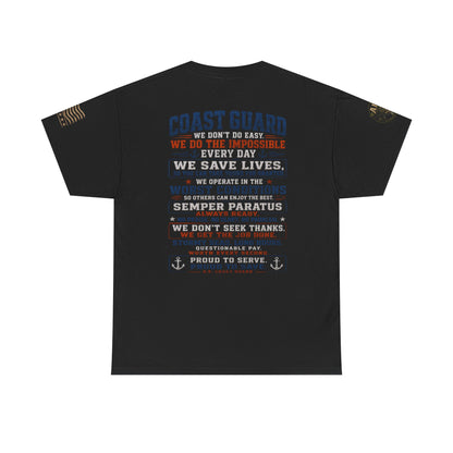 Coast Guard Tribute T‑Shirt — "We Do The Impossible" Veteran Rescue Tee