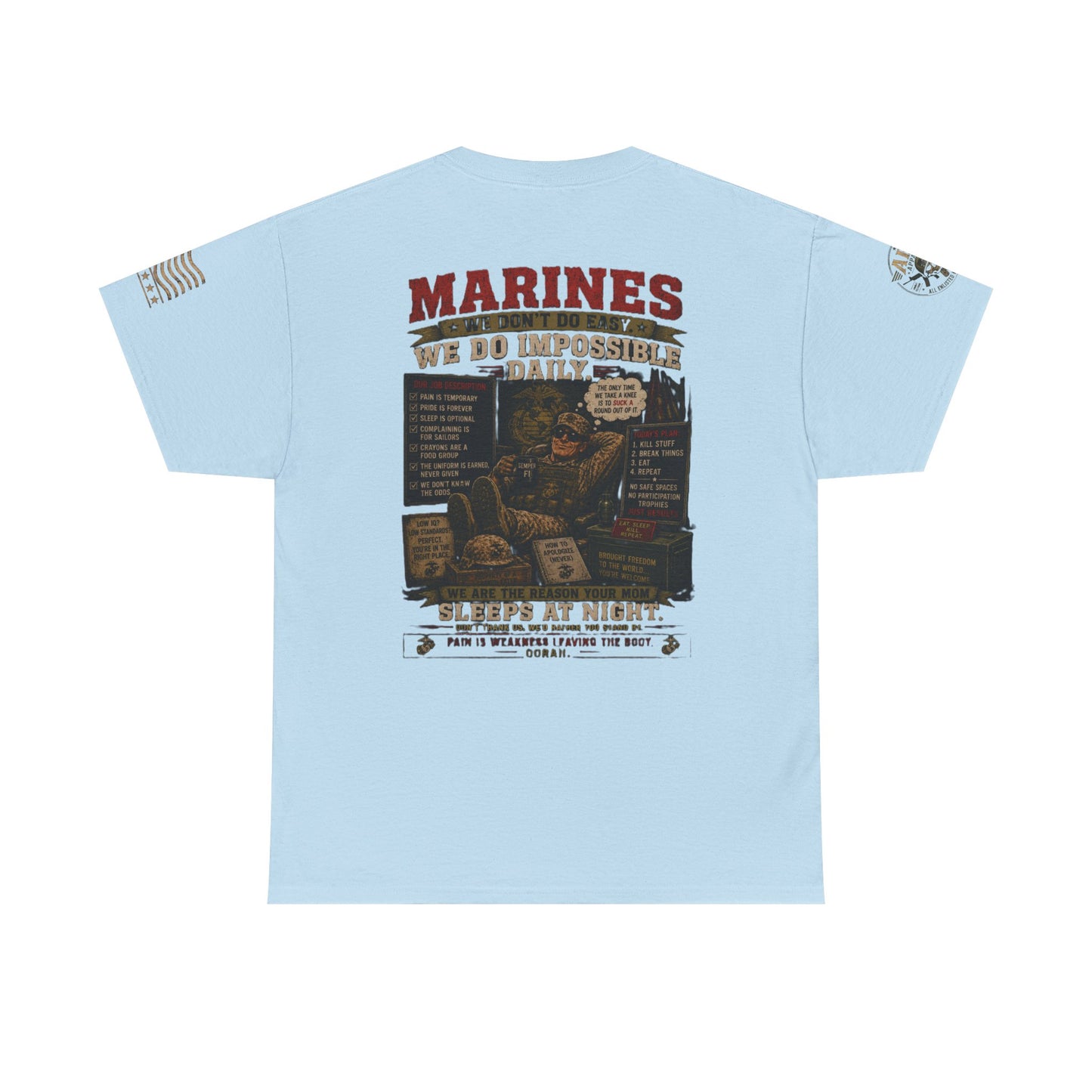 Marines Vintage Graphic Tee – 'Marines We Do Impossible' Military Shirt