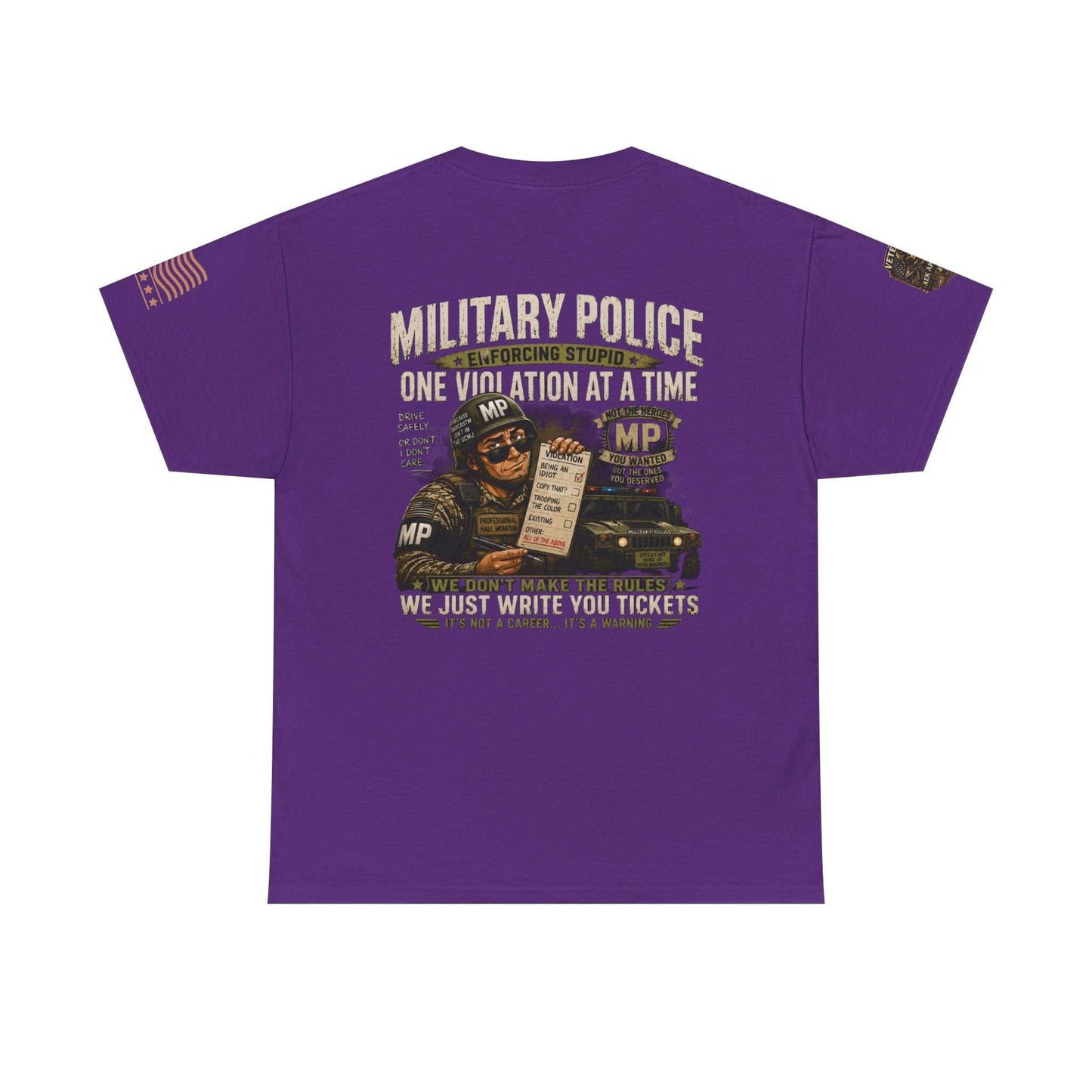 Military Police T-Shirt - "One Violation At A Time" Vintage MP Graphic Tee
