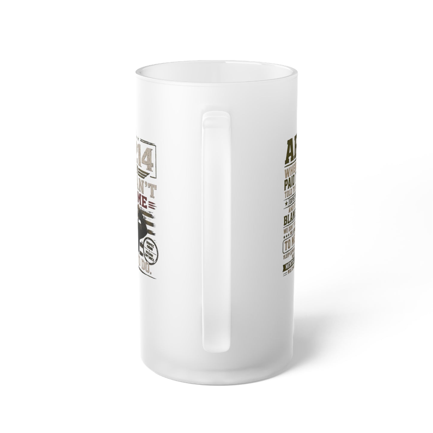 Army Veteran Frosted Glass Beer Mug — Military Pride Beer Stein