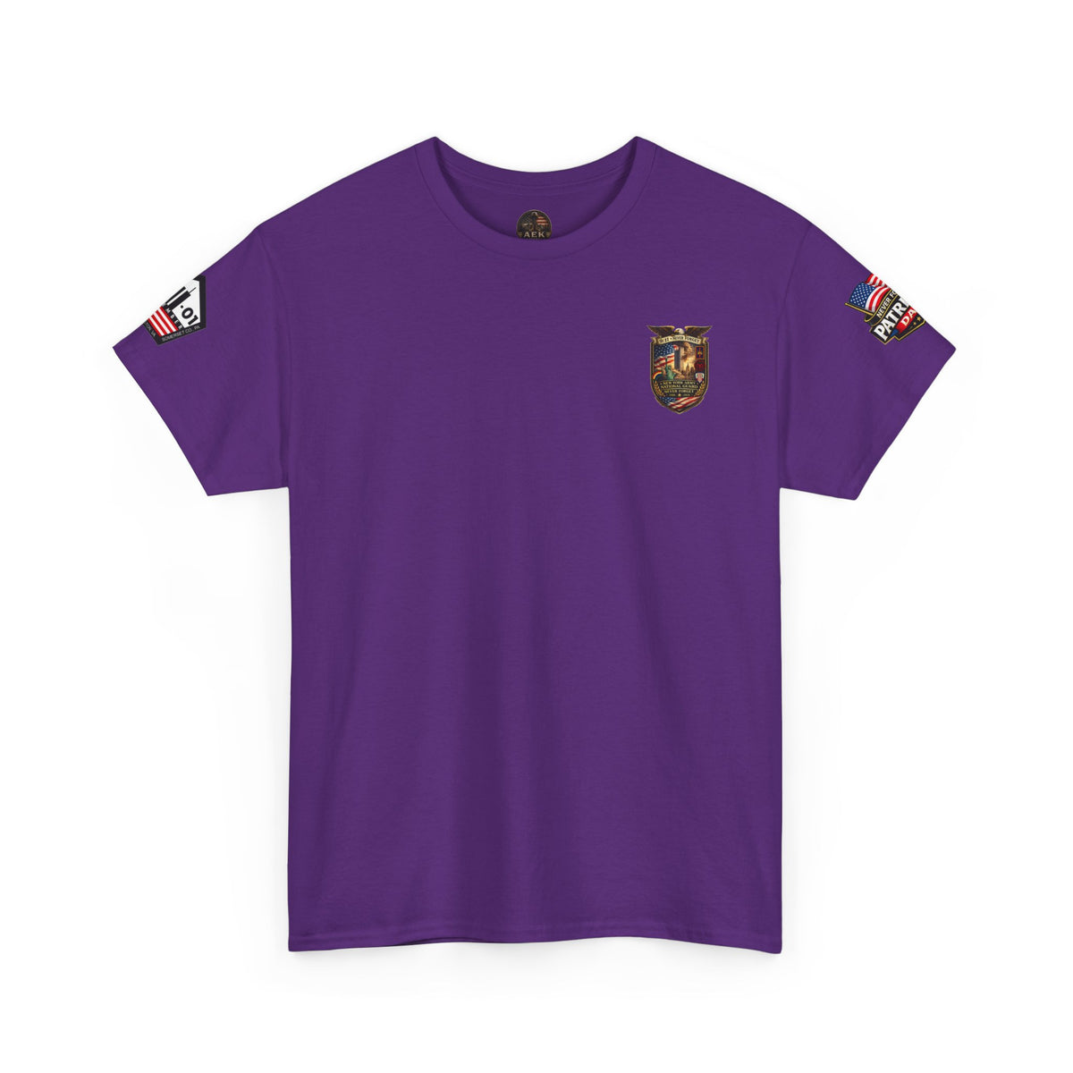NYARNG Patriots Day Memorial Tee – "Never Forget" 25th Anniversary American Flag Shirt