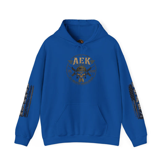 U.S. Air Force Vintage Logo Hoodie with skull emblem and patriotic military design