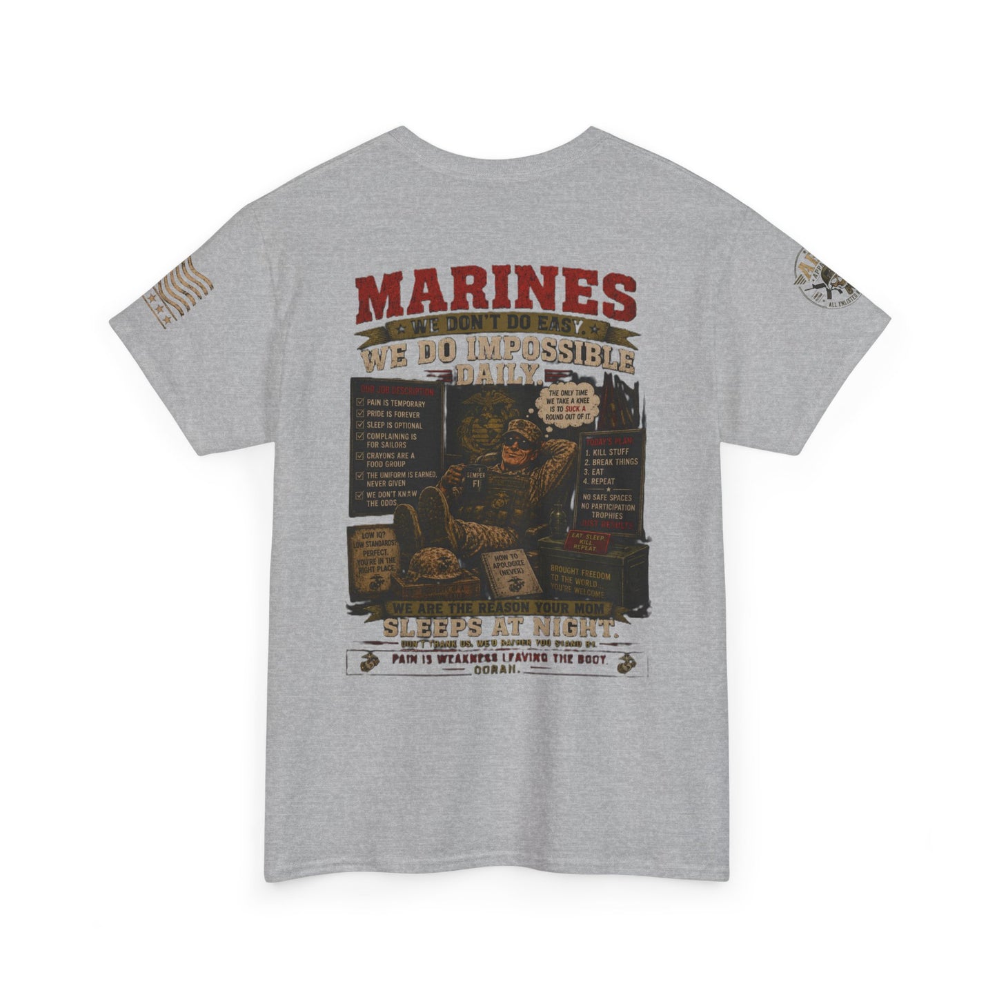 Marines Vintage Graphic Tee – 'Marines We Do Impossible' Military Shirt