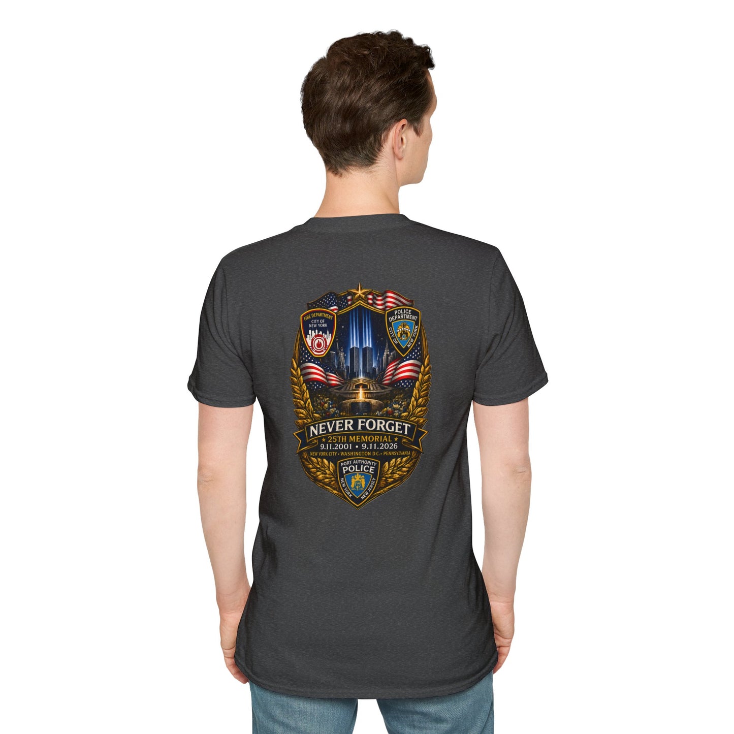Patriots Day T-Shirt — Small Chest Flag Logo Tee for Memorial & Patriot Celebrations