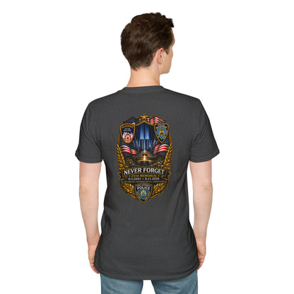 Patriots Day T-Shirt — Small Chest Flag Logo Tee for Memorial & Patriot Celebrations
