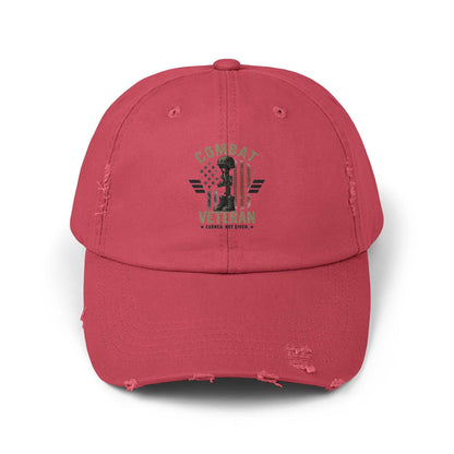 Combat Veteran Distressed Cap – American Flag Patriotic Hat