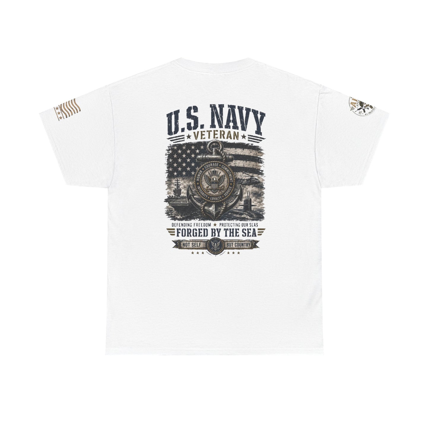 U.S. Navy Veteran T-Shirt — Forged by the Sea Patriotic Tee