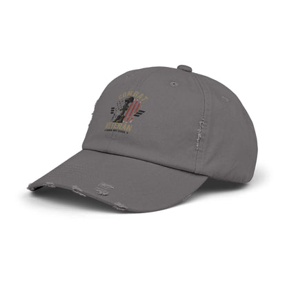 Combat Veteran Distressed Cap – American Flag Patriotic Hat