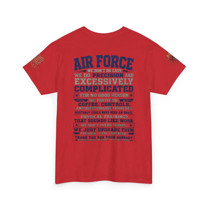 Air Force Crewneck T‑Shirt — "Air Force: Precision & Coffee" Military Graphic Tee