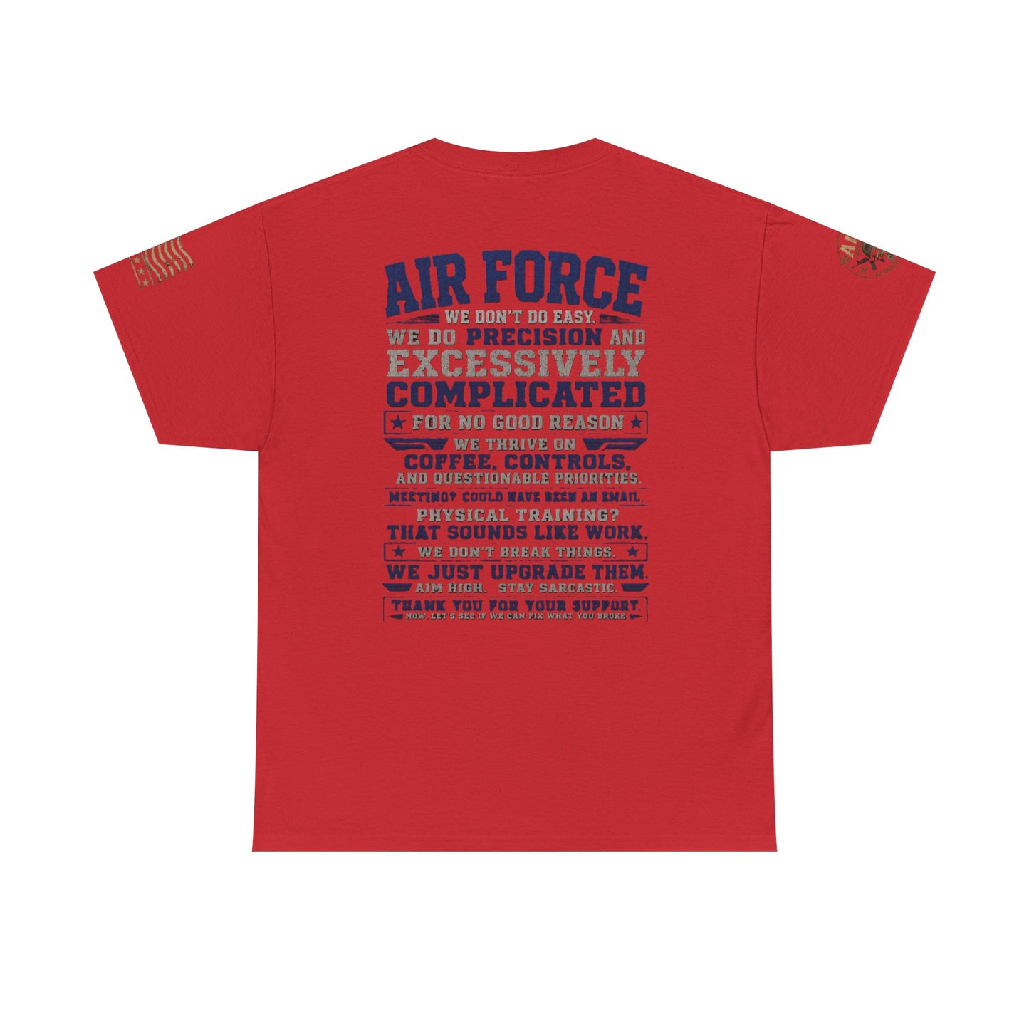 Air Force Crewneck T‑Shirt — "Air Force: Precision & Coffee" Military Graphic Tee