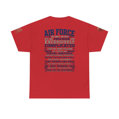 Air Force Crewneck T‑Shirt — "Air Force: Precision & Coffee" Military Graphic Tee