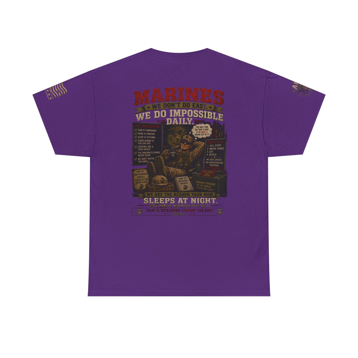 Marines Vintage Graphic Tee – 'Marines We Do Impossible' Military Shirt