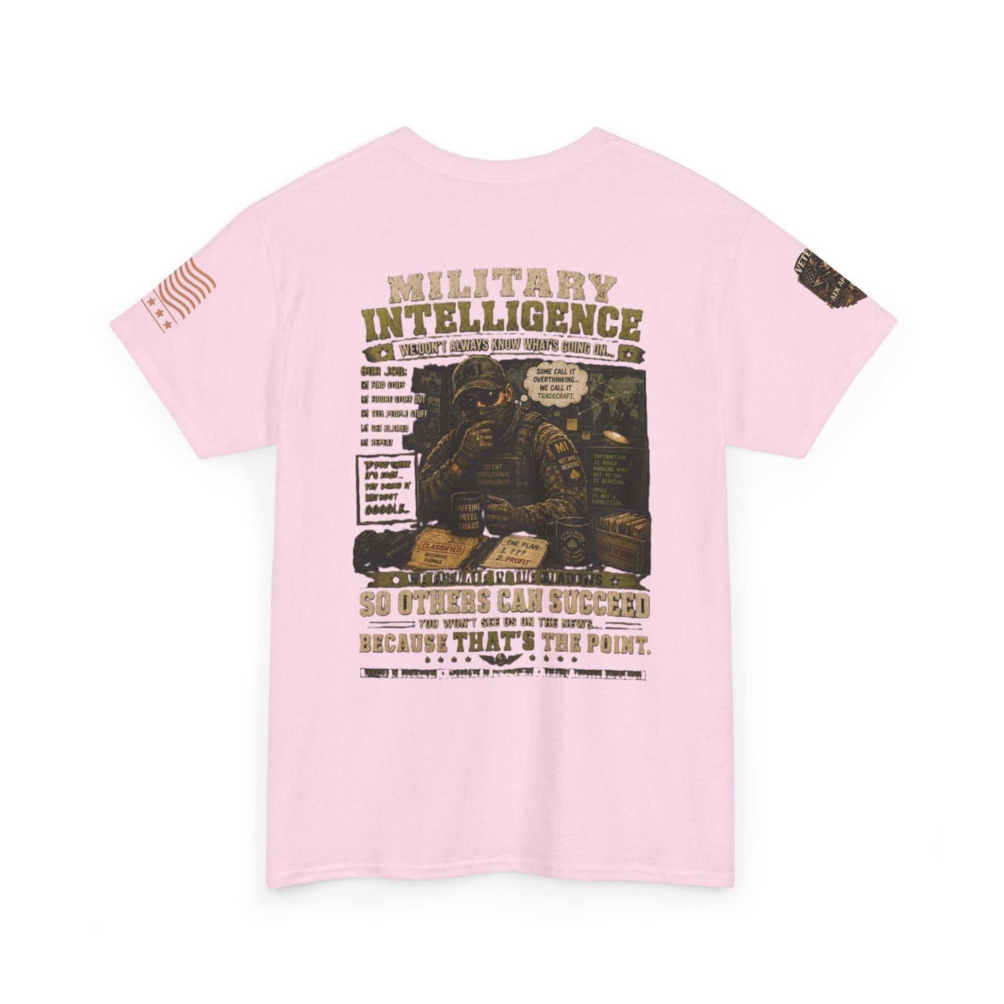 Military Intelligence Graphic Tee — Retro Soldier Design