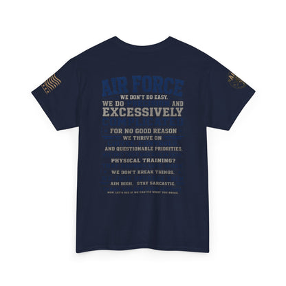 Air Force Crewneck T‑Shirt — "Air Force: Precision & Coffee" Military Graphic Tee