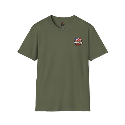 Patriots Day T-Shirt — Small Chest Flag Logo Tee for Memorial & Patriot Celebrations