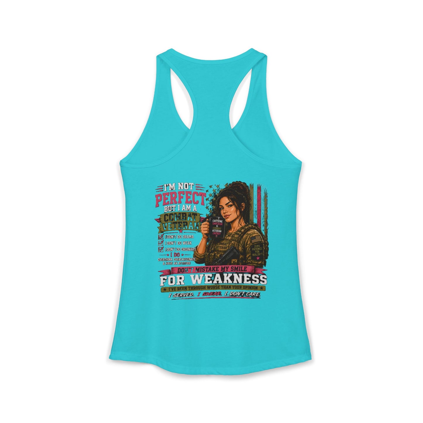 Women's Ideal Racerback Tank - 'I Am Not Perfect, I Am A Combat Veteran'