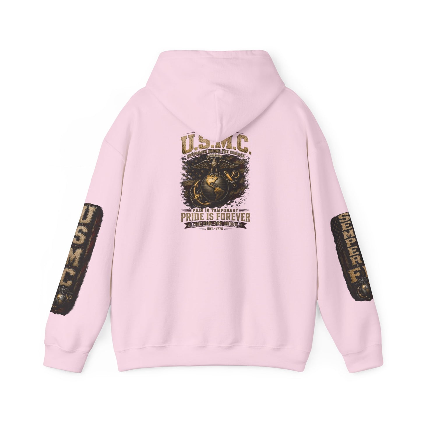 USMC Hoodie - Pride Is Forever Marine Corps Sweatshirt (AEK Skull Design)