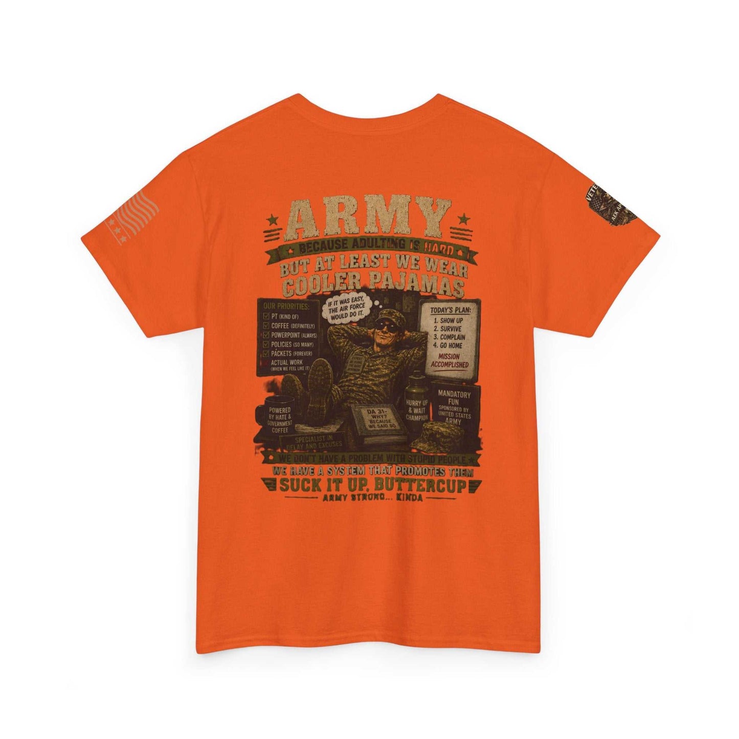 Army Vintage Graphic Tee — "Suck It Up, Buttercup" Military T-Shirt