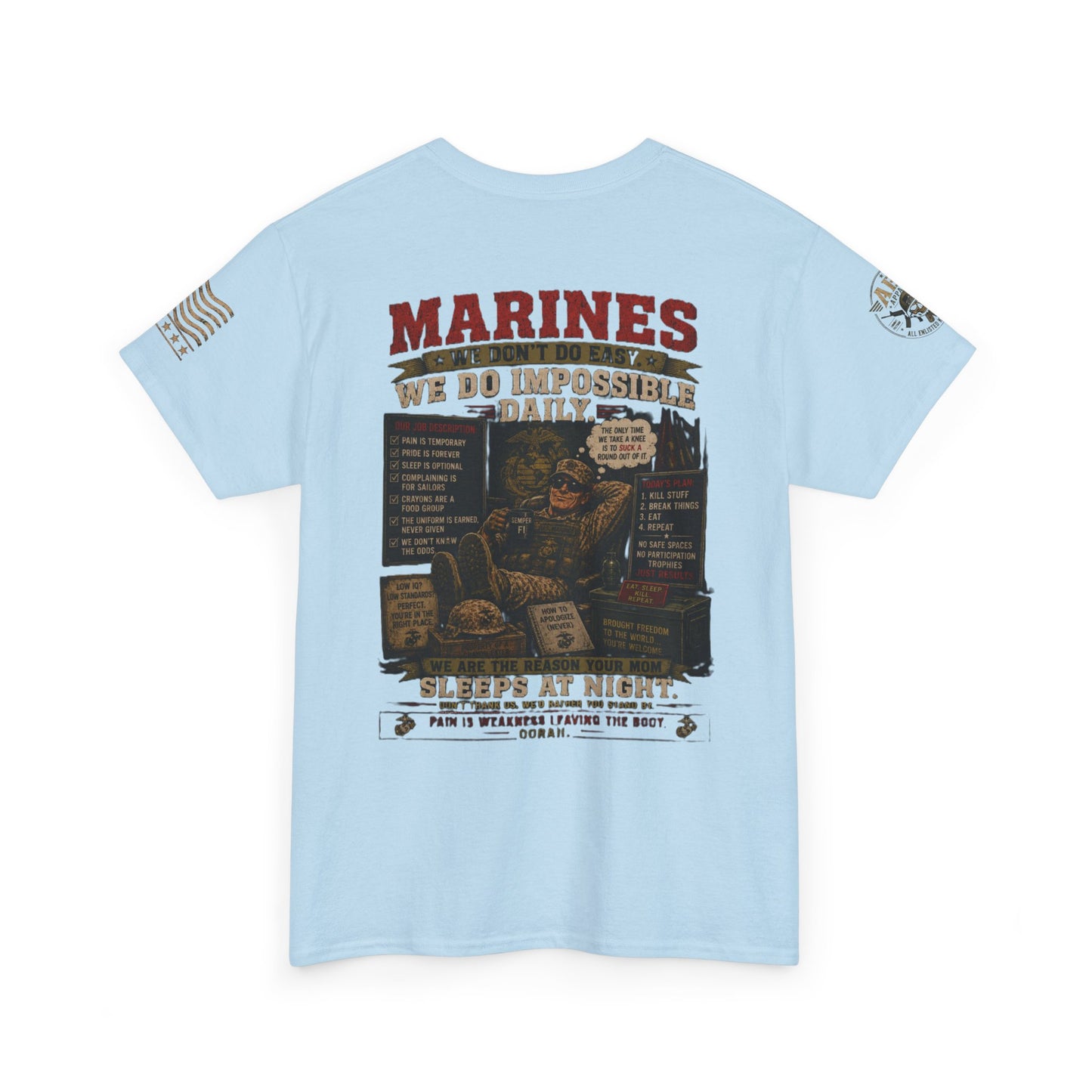 Marines Vintage Graphic Tee – 'Marines We Do Impossible' Military Shirt