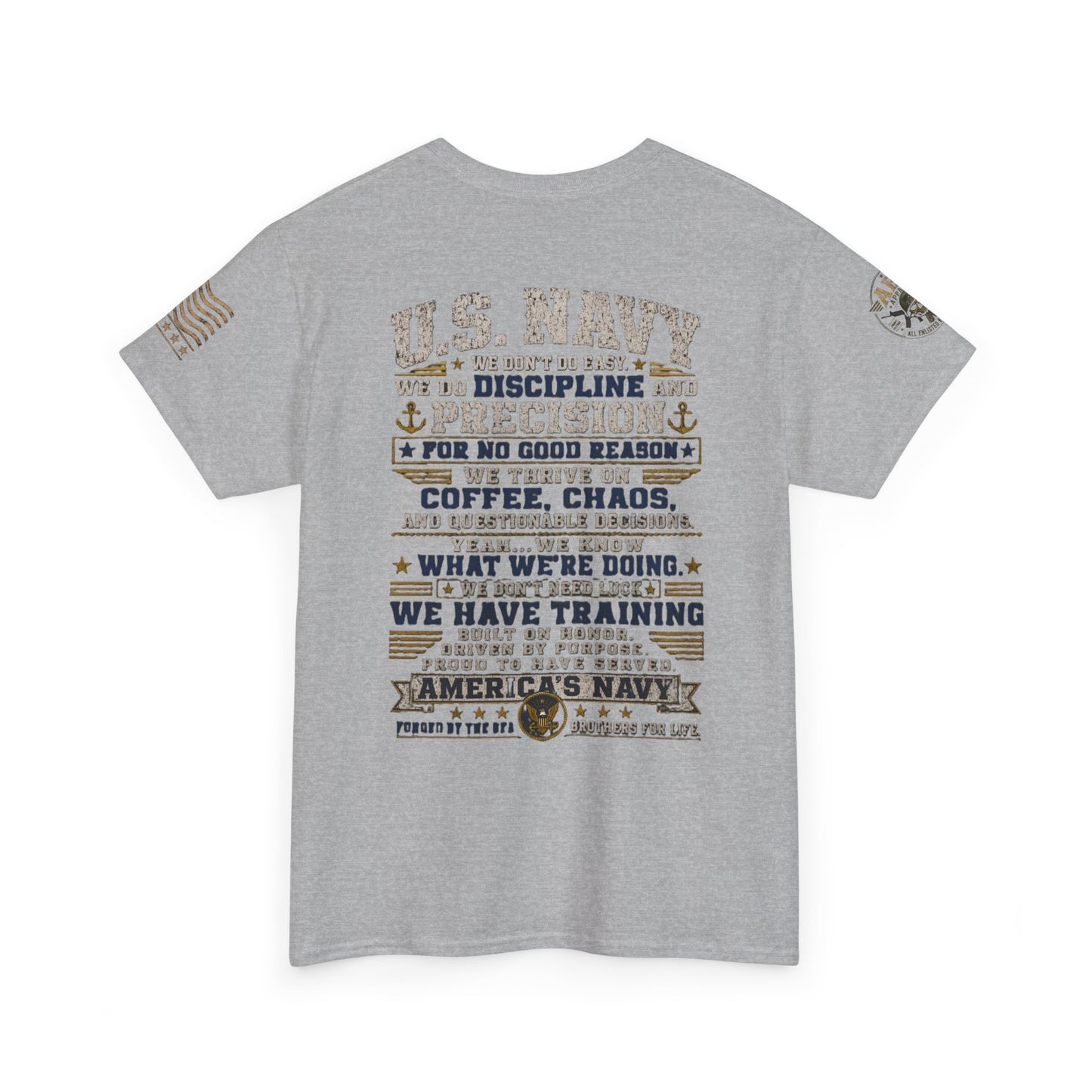 U.S. Navy Graphic Tee — Military Pride Back Print Shirt