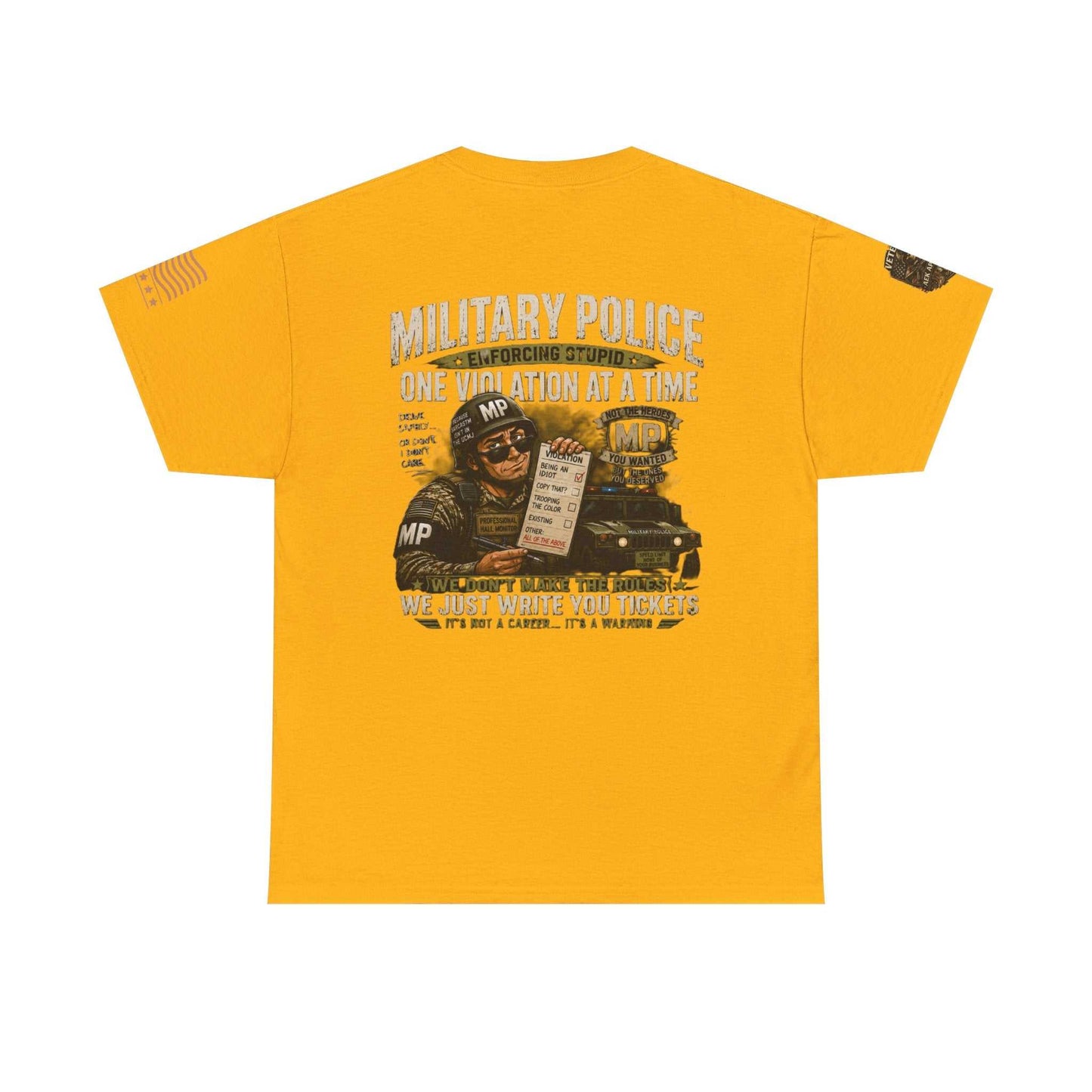 Military Police T-Shirt - "One Violation At A Time" Vintage MP Graphic Tee