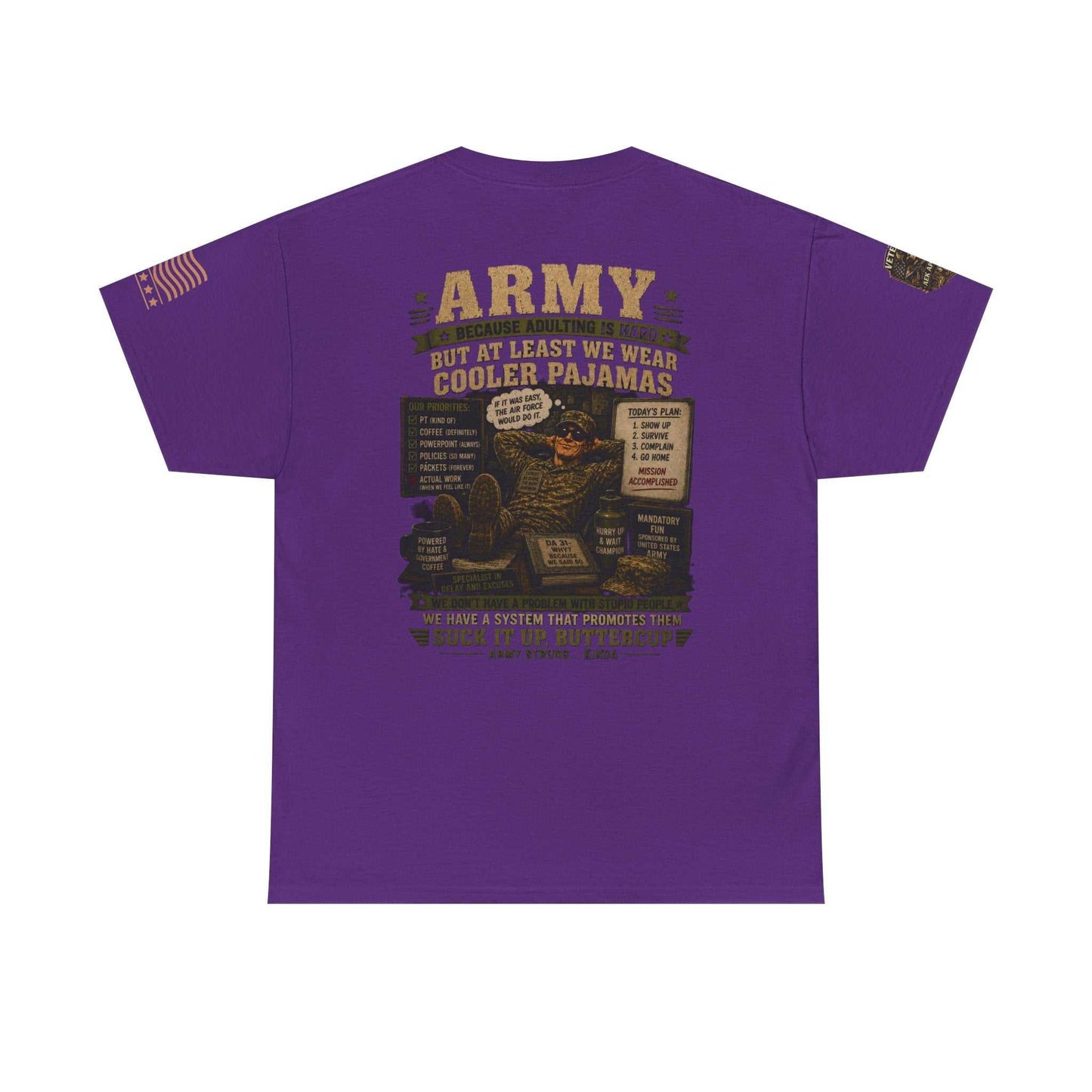 Army Vintage Graphic Tee — "Suck It Up, Buttercup" Military T-Shirt