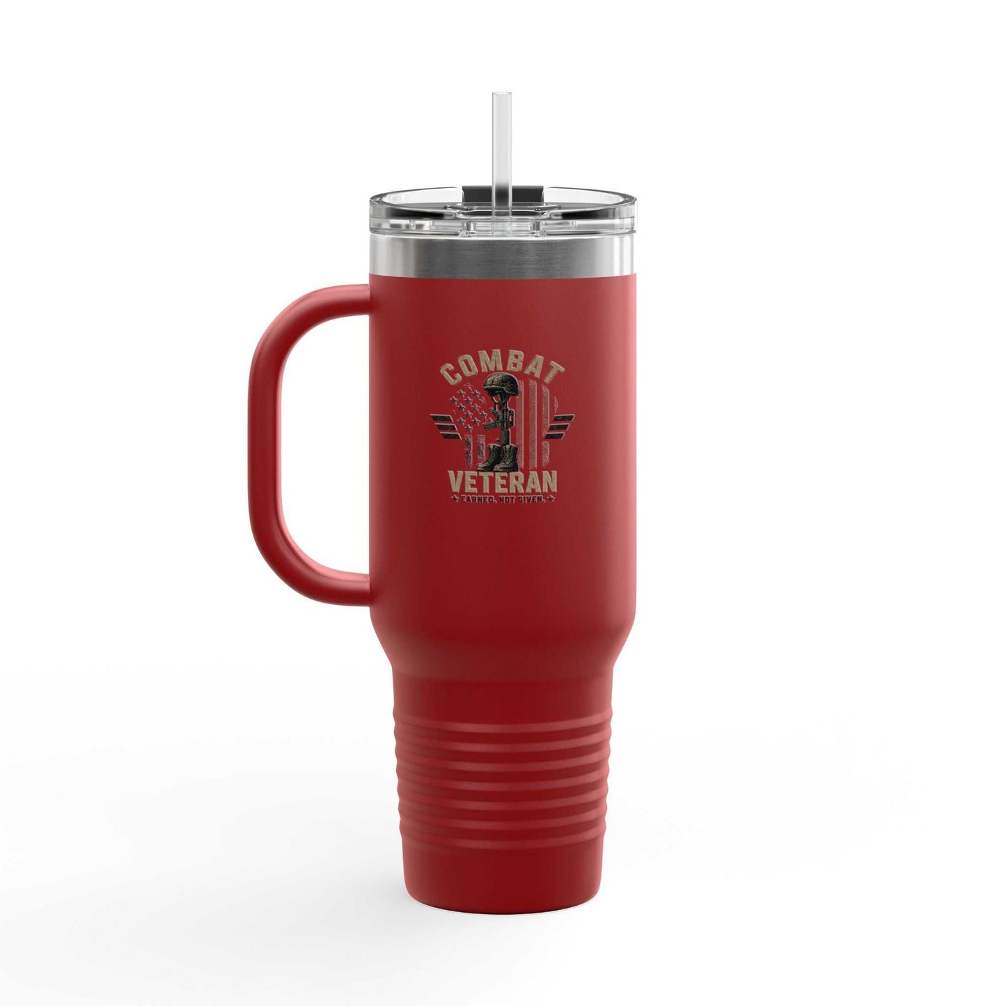 40oz Insulated Travel Mug – "I Do Stupid Things So Civilians Can Sleep Better" Veteran Tumbler