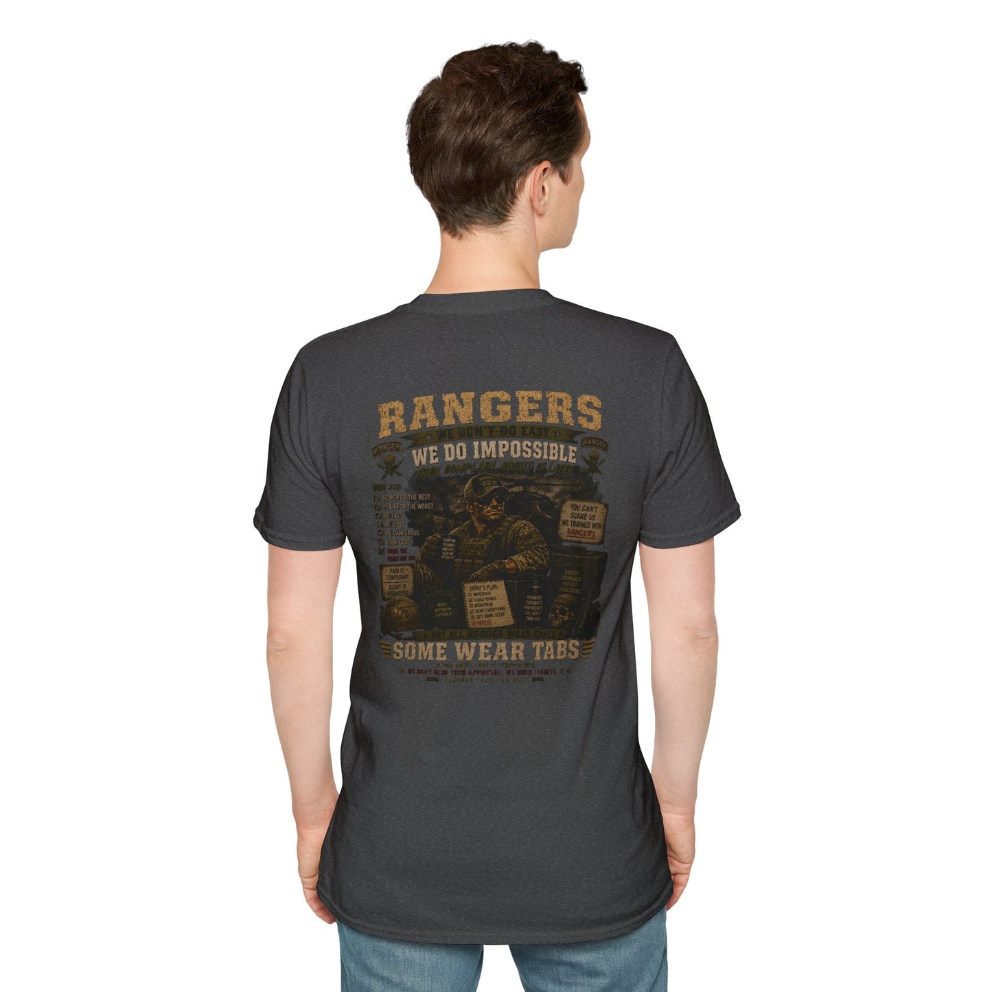 AEK Veteran Badge T-Shirt lightweight cotton tee with vintage chest crest and ribbed collar