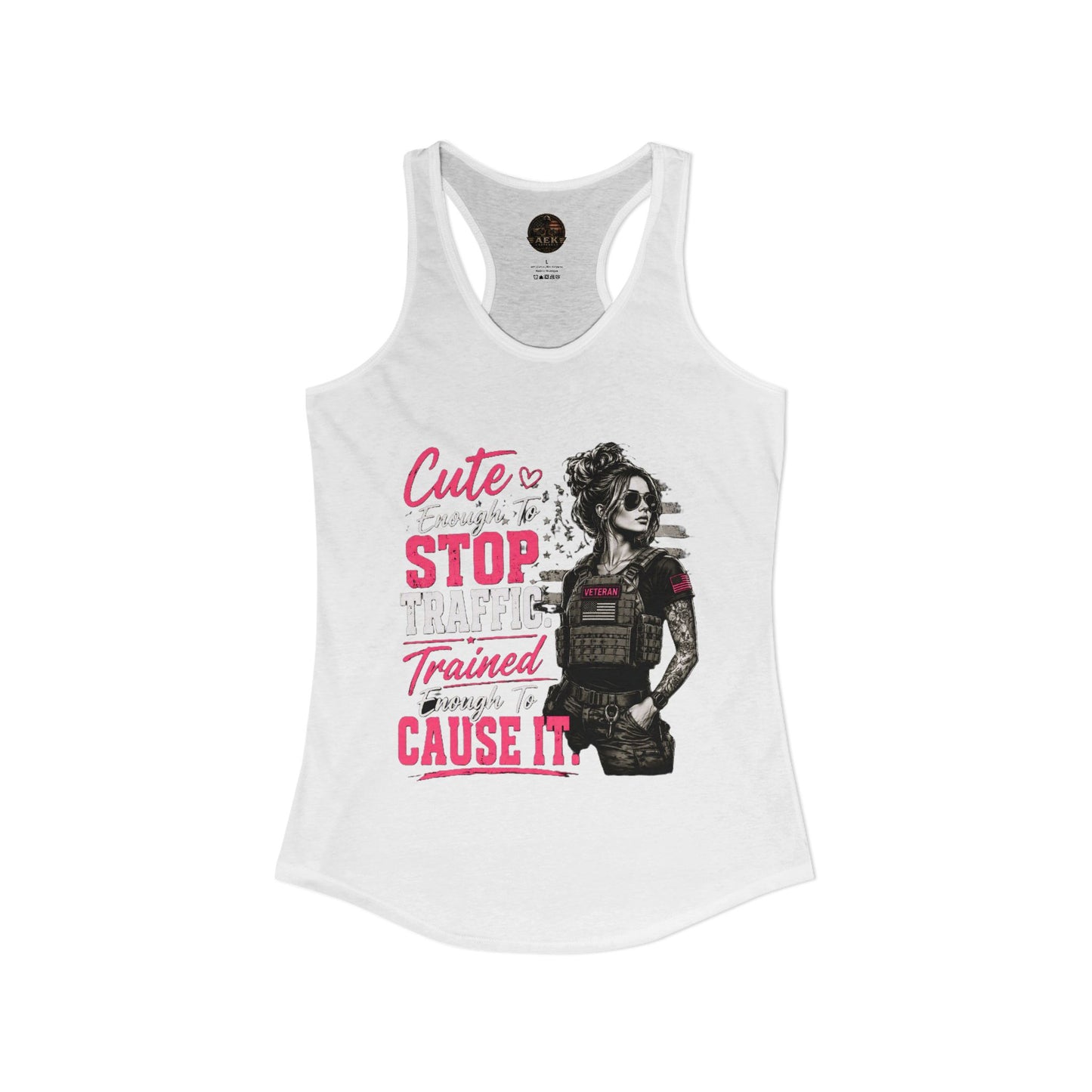 Women's Racerback Tank - "Cute Enough to Stop Traffic"