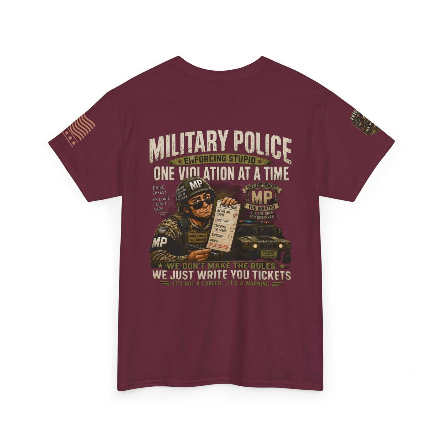 Military Police T-Shirt - "One Violation At A Time" Vintage MP Graphic Tee